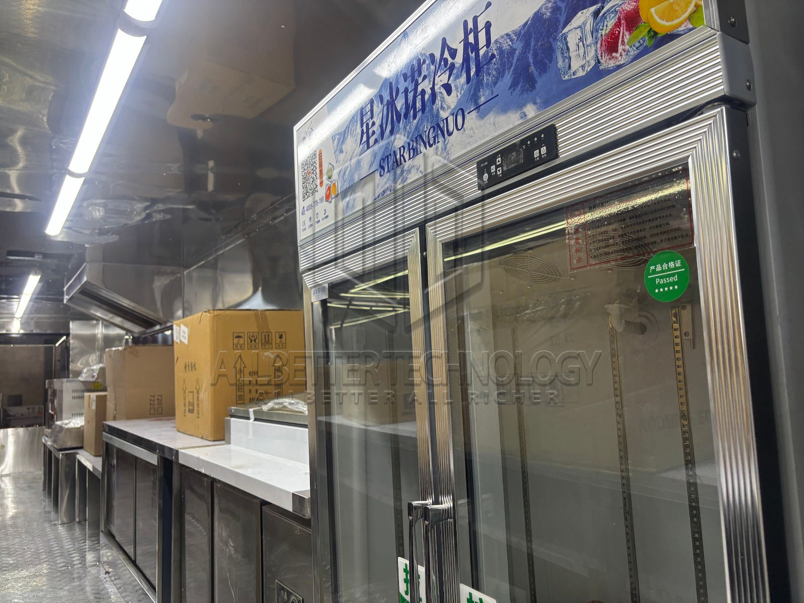 Premium Food Truck | Chrome Stainless Steel Kitchen | Commercial Refrigerator